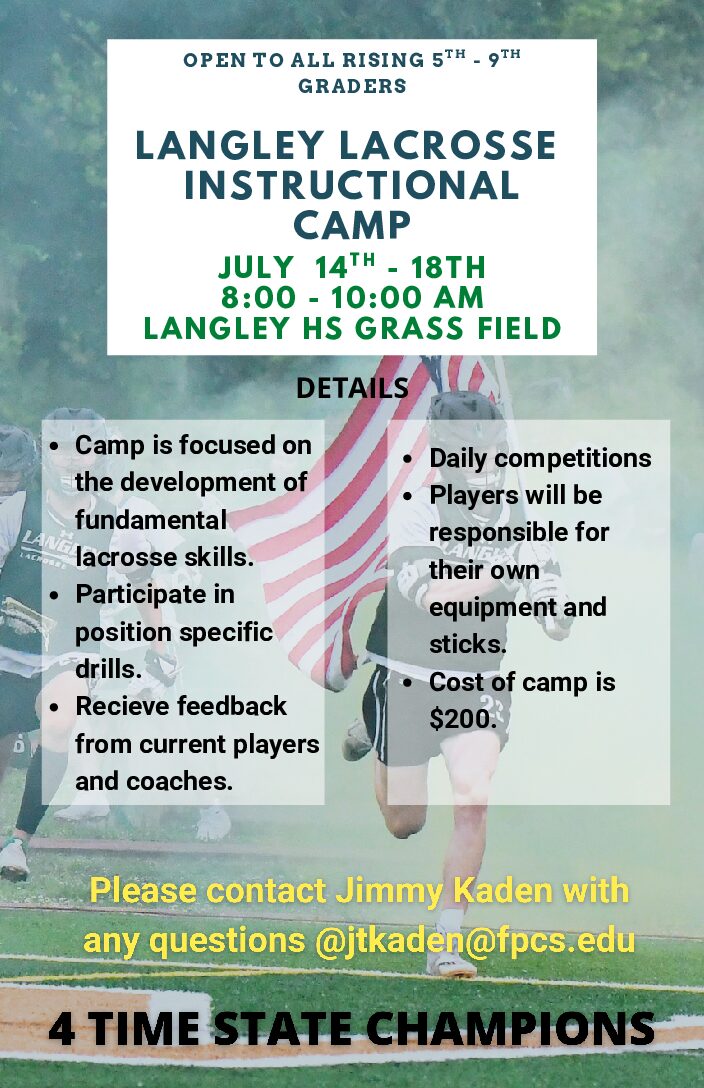 Boys Langley Lacrosse Instructional Camp